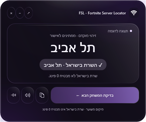 FSL מציגה תל אביב: השרת בישראל — נתונים לדוגמה